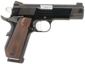 Tyler Gun Works TGWCMBL45 Custom 1911 Commander 45 ACP 7+1 4.25" Stainless Match Grade Barrel, Blued Serrated Steel Slide, Blued Steel Frame w/Beavertail, Walnut Grip