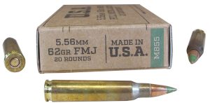 Winchester Ammo SGM855KW USA M855 5.56mm 62gr Full Metal Jacket 20 Per Box/50 Case