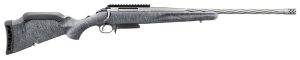 Ruger 46912 American Gen II Full Size 6mm Creedmoor 3+1  20" Cobalt Cerakote Threaded Barrel, Picatinny Rail Steel Receiver, Gray Splatter Adjustable Synthetic Stock