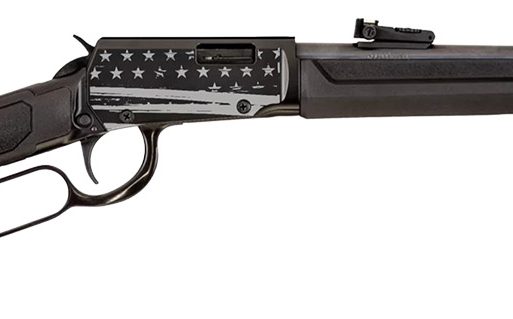 Rossi RL22181SYEN21 Rio Bravo  22 LR 15+1 18" Black Polished Alloy Steel Barrel, Black w/Engraved US Flag Aluminum Receiver, Black Synthetic Fixed Stock
