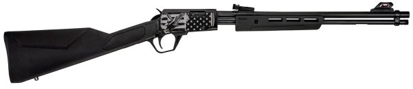 Rossi RP22181SYEN18 RP22  22 LR 15+1 18" Black Polished Alloy Steel Barrel, Black w/Engraved Eagle & US Flag Aluminum Receiver, Black Synthetic Fixed Stock