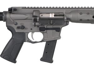 LWRC ICP9TG8 IC-9  9mm Luger 33+1 8.50" Black Nitride Threaded Barrel, M-LOK Handguard, Tungsten Gray Aluminum Receiver w/Integrated Rail Base, Black Pistol Tube, LWRC Ultra Combat Grip, Ambidextrous