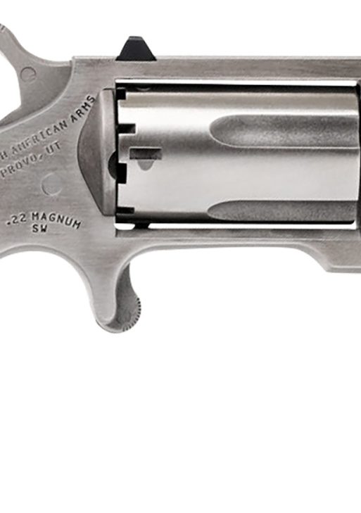 North American Arms SNT Sentinel  22 WMR 5 Shot 1.42" Matte Stainless Steel Barrel, Stainless Cylinder, Matte Stainless Steel Frame, Slip-on Rubber Pebble Grip, Exposed Hammer