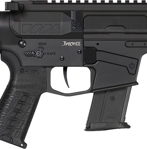 CMMG 57A9A0FAB Banshee MK57 5.7x28mm 20+1 5" Black Nitride Medium Taper Threaded Barrel, M-LOK Handguard, Black Armor Cerakote Aluminum Receiver w/Picatinny Rail, Black Pistol Tube, CMMG Zeroed Grip