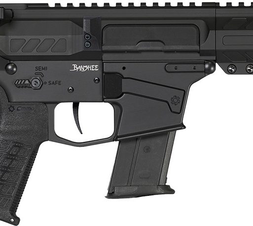 CMMG 57A340FAB Banshee MK57 5.7x28mm 20+1 8" Black Nitride Medium Taper Threaded Barrel, EML 7" M-LOK Handguards, Black Armor Cerakote Aluminum Picatinny Rail Receiver, CMMG Zeroed Grips