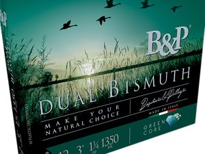 B&p Ammunition 12B5DB43 Dual Bismuth  12Gauge 2.75" 1 1/5oz Bismuth 3/4Shot 10 Per Box/10 Case