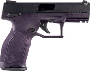 Taurus 1-TX22141P TX22  Full Size Frame 22 LR 16+1 4.10" Matte Black Threaded Barrel, Matte Black Alloy Steel Serrated Slide, Purple Wine Polymer Frame w/Picatinny Rail, Textured Grip