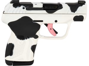 Ruger 228134 LCP Max Compact Frame 380 Auto 10+1 2.80" Black Steel Barrel, Cow Print Cerakote Serrated Steel Slide, Polymer Frame Cow Print w/Textured Grip