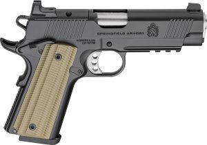Springfield Armory PO9227AOS 1911 Operator 9mm 9+1 4.25" Black Cerakote Optic Ready Carbon Steel Slide VZ G10 Grip