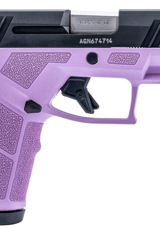 Taurus 1-GX2931LP-10 GX2  9mm Luger 10+1 3.37" Matte Stainless Steel Barrel, Matte Black Serrated Stainless Steel Slide, Light Purple Polymer Frame w/Picatinny Rail, Polymer Grip