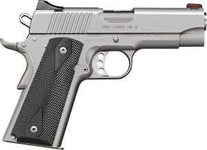 Kimber Mfg.,inc 3200044CA Pro Carry HD II (CA) 38 Super 9+1 4" Stainless Steel Slide Satin Silver Black Synthetic Double Diamond Checkering Grip