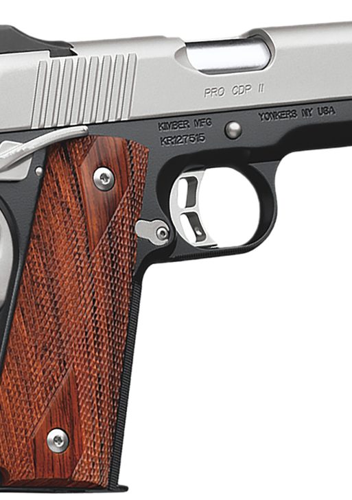 Kimber Mfg.,inc 3200055CA Pro CDP II (CA) 45 ACP 7+1 4" Satin Silver Stainless Steel Slide Matte Black KimPro II Rosewood Double Diamond Grip