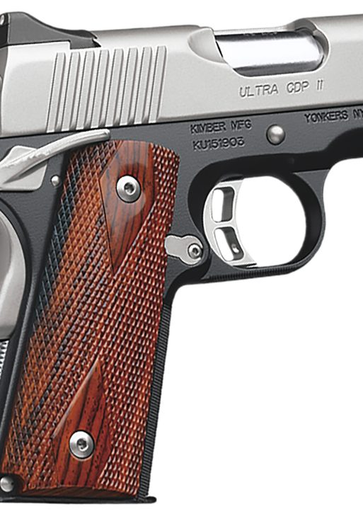 Kimber Mfg.,inc 3200057CA Ultra CDP II (CA) 45 ACP 7+1 3" Satin Silver Stainless Steel Slide Matte Black KimPro II Rosewood Double Diamond Grip
