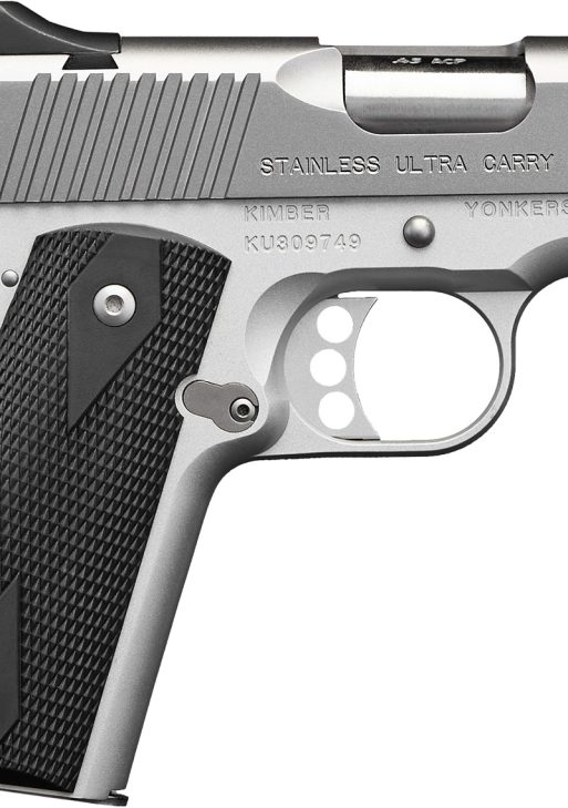 Kimber Mfg.,inc 3200062CA Stainless Ultra Carry II (CA) 45 ACP 7+1 3" Satin Silver Steel Slide Black Synthetic Double Diamond Checkering Grip