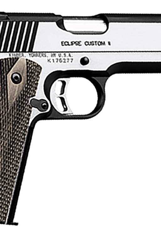 Kimber Mfg.,inc 3200122CA Eclipse Custom II (CA) 10mm 8+1 5 Brush Polished Front Serrations Stainless Steel Slide Laminated Gray/Black Double Diamond Grip