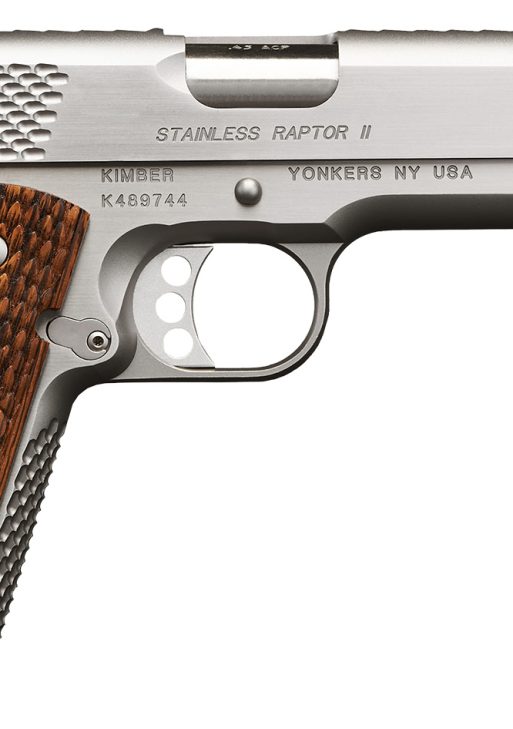 Kimber Mfg.,inc 3200181CA Stainless Raptor II (CA) 45 ACP 8+1 5" Brush Polished Front Serrations Stainless Steel Slide