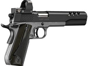 Kimber Mfg, Inc 3000278 Super Jagare w/Optic 10mm Auto 8+1 6" Stainless Match Grade Barrel, Diamond Carbon Coating Ported/Serrated Stainless Steel Slide, Kimpro II Gray Micarta Grip, Delta Pro Red Dot