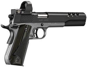 Kimber Mfg, Inc 3000278 Super Jagare w/Optic 10mm Auto 8+1 6" Stainless Match Grade Barrel, Diamond Carbon Coating Ported/Serrated Stainless Steel Slide, Kimpro II Gray Micarta Grip, Delta Pro Red Dot