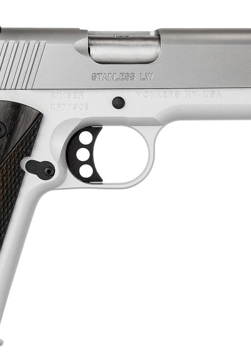 Kimber Mfg, Inc 3700593 LW Arctic 45 ACP 8+1 5" Stainless Match Grade Barrel, Silver Serrated Stainless Steel Slide, Silver Aluminum Frame w/Beavertail, Black/Gray Laminate Grip
