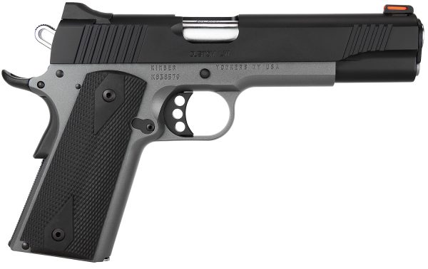 Kimber Mfg, Inc 3700693 Custom LW Shadow Ghost 45 ACP 8+1 5" Stainless Match Grade Barrel, KimPro Black Serrated Stainless Steel Slide, KimPro Gray Aluminum Frame w/Beavertail, Black Hogue Rubber Grip
