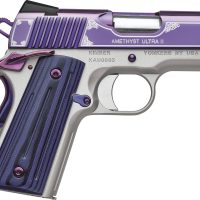 Kimber Mfg, Inc 3200363 Ultra II  45 ACP 7+1 3" Stainless Match Grade Barrel, Engraved Purple Amethyst PVD Serrated Stainless Steel Slide, Satin Silver Aluminum Frame w/Beavertail, G10 Grip