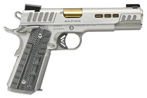 Kimber Mfg.,inc 3000424 Rapide Dawn 10mm Auto 8+1 5" Gold TiN Stainless Steel Barrel, Lightening Cut/Serrated Stainless Steel Slide, Stainless Steel Frame w/Beavertail, Black & Gray G10 Grip