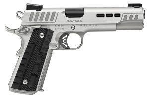 Kimber Mfg.,inc 3000427 Rapide Frost 45 ACP 8+1 5" Black DLC Stainless Steel Barrel, Kimpro II Silver Lightening Cut/Serrated Stainless Steel Slide & Frame w/Beavertail, Black G10 Grip