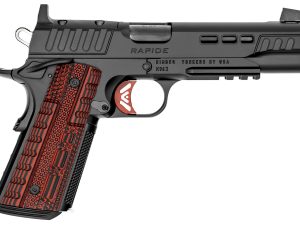 Kimber Mfg.,inc 3000452 Rapide Heat 45 ACP 8+1 5.50" Black DLC Steel Barrel, KimPro II Black Lightening Cut/Optic Ready/Serrated Steel Slide, Kimpro II Black Steel Frame w/Beavertail, Red G10 Grip