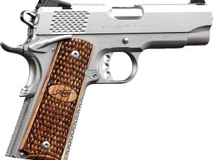 Kimber Mfg.,inc 3200195 Stainless Pro Raptor II 45ACP 8+1 4" Stainless Steel Slide Satin Silver Zebrawood w/ Scale Pattern and Kimber Logo Grip
