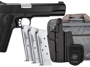Kimber Mfg.,inc 3700812 Custom LW Club Bundle 45ACP 7+1 5" Front Serrations Stainless Slide KimPro Black F/S Rubber Grip