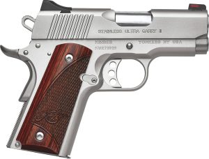 Kimber Mfg, Inc 3200330 Ultra Carry II  45 ACP 7+1 3" Stainless Match Grade Barrel, Satin Silver Serrated Stainless Steel Slide, Satin Silver Aluminum Frame w/Beavertail, Rosewood Grip
