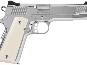 Kimber Mfg.,inc 3200397 High Polished  38 Super 9+1 5" Front Serrations Stainless Steel Slide High Polished Bonded Smooth Ivory Grip