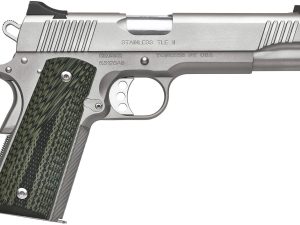 Kimber Mfg, Inc 3200342 TLE II  45 ACP 7+1 5" Stainless Match Grade Barrel, Satin Silver Serrated Stainless Steel Slide & Frame w/Beavertail, Aggressively Textures G-10 Grip