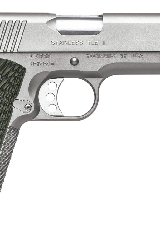 Kimber Mfg, Inc 3200342 TLE II  45 ACP 7+1 5" Stainless Match Grade Barrel, Satin Silver Serrated Stainless Steel Slide & Frame w/Beavertail, Aggressively Textures G-10 Grip