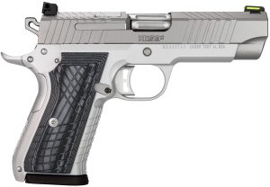 Kimber Mfg.,inc 3100013 KDS9C  9mm 10+1 4.09" KimPro Silver  Front and Rear Serrations Stainless Steel Slide Gray and Black G10 Crosshatch Grip