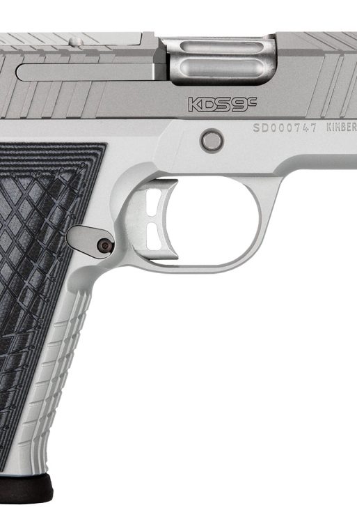 Kimber Mfg.,inc 3100013 KDS9C  9mm 10+1 4.09" KimPro Silver  Front and Rear Serrations Stainless Steel Slide Gray and Black G10 Crosshatch Grip