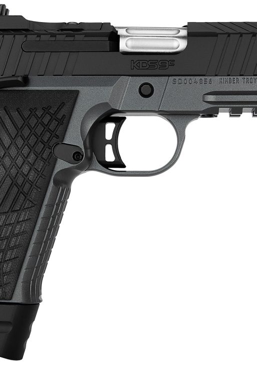 Kimber Mfg.,inc 3100015 KDS9C  9mm 15+1 4.09" KimPro Gray/Black Front and Rear Serrations Stainless Steel Black Crosshatch cut G-10 Grip