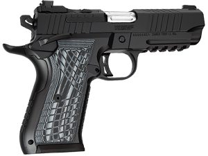 Kimber Mfg.,inc 3100017 KDS9C  9mm 10+1 4.09" KimPro Black Front and Rear Serrations Stainless Steel Slide Black Gray and Black Crosshatch Cut G-10 Grip
