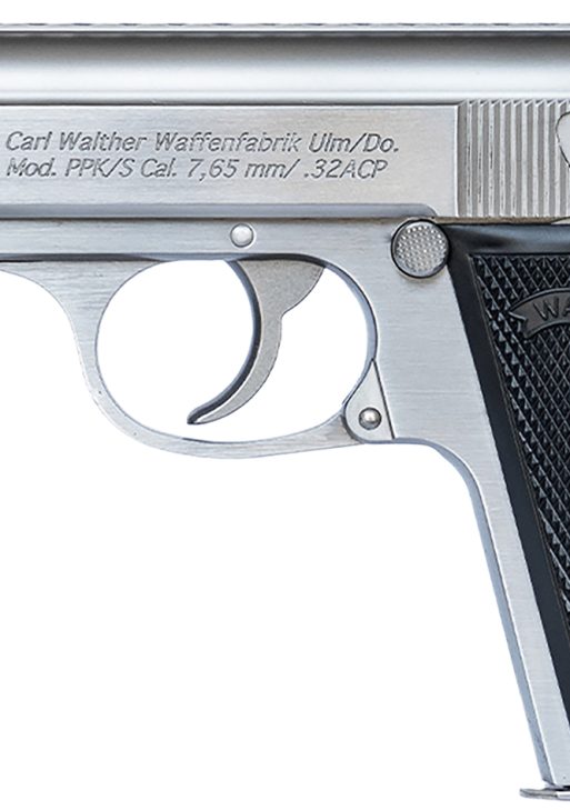 Walther Arms 4796044 PPK/S  Carry Frame 32 ACP 7+1 3.30" Stainless Steel Threaded Barrel, Stainless Serrated Steel Slide, Stainless Aluminum Frame w/Beavertail, Textured Polymer Grip