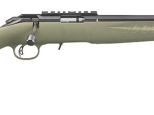 Ruger 8336 American Rimfire  Sports South Exclusive Full Size 17 HMR 9+1 18" Satin Blued Threaded Barrel, Blued Scope Rail Steel Receiver, OD Green Synthetic Adjustable Stock, Right Hand