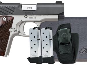 Kimber Mfg, Inc 3300251 Micro 9 RTC Bundle Micro Frame 9mm Luger 7+1 3.15" Stainless Ramped Barrel, KimPro II Black Serrated Slide, Kimpro II Silver Aluminum Frame w/Beavertail, Rosewood Grip