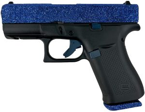 Glock PAX435204NNVY G43X  Sub-Compact Frame 9mm Luger 10+1 3.41" Black GMB Barrel, Navy Blue Glitter Serrated Steel Slide, Black Cerakote Polymer Frame w/Beavertail, Black Textured Grip, Ambidextrous