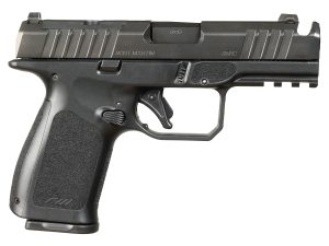 Rost Martin RM1CBLKOSP(COMP) RM1C  9mm Luger 17+1 4" Black Compensated Match Grade Barrel, Black Tenifer Optic Ready/Serrated Steel Slide, Black Polymer Frame w/Picatinny Rail, Textured Grip