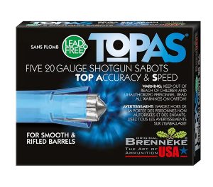 Brenneke SL202TOPN TOPAS  20Gauge 2.75" 1/2oz Sabot Slug Shot 5 Per Box/50 Case