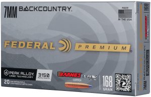 Federal P7BCLRX1 BackCountry  7mm BC 168gr 20 Per Box/10 Case