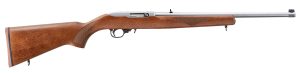 Ruger 31228 10/22 Sporter 22 LR 10+1 18.50" Clear Satin Stainless Steel Barrel, Drilled & Tapped Receiver, Walnut Stained Hardwood Stock