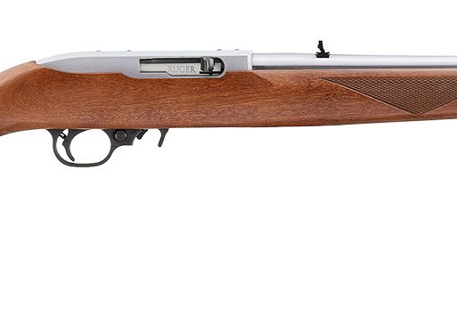 Ruger 31228 10/22 Sporter 22 LR 10+1 18.50" Clear Satin Stainless Steel Barrel, Drilled & Tapped Receiver, Walnut Stained Hardwood Stock