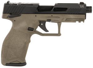 Taurus 1-2TX22P141O-10 TX22 T.O.R.O. 22 LR 10+1 4.60" Matte Black Threaded Barrel, Black Hard Coat Anodized Optic Ready/Serrated Slide, OD Green Polymer Frame w/Picatinny Rail, Textured Grip