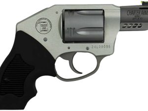 Charter Arms 53801 Off Duty Coyote 380 ACP 5rd 2" Matte Stainless Ported Barrel & Cylinder, Anodized Aluminum Frame, Black Finger Grooved Rubber Grip, Concealed Hammer