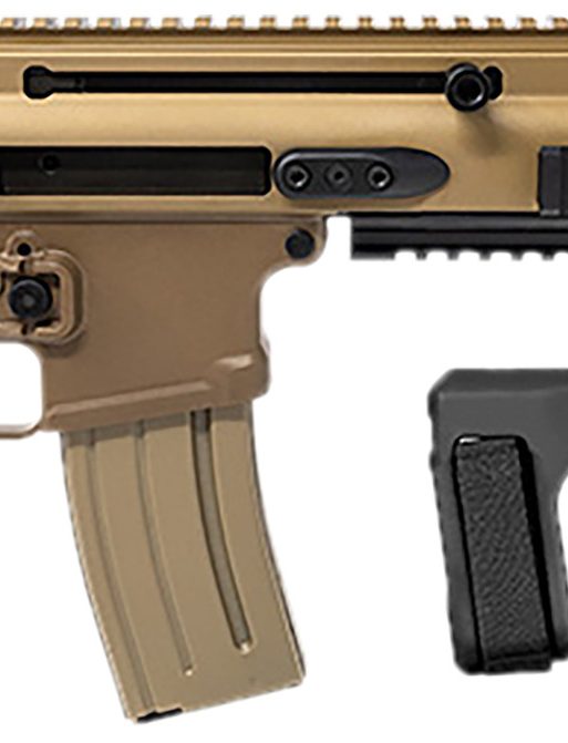 FN 38101883 SCAR 15P 5.56x45mm 30+1 7.50" Black Steel Barrel, Flat Dark Earth Anodized Picatinny Rail Aluminum Receiver, SB Tactical Brace, Ambidextrous